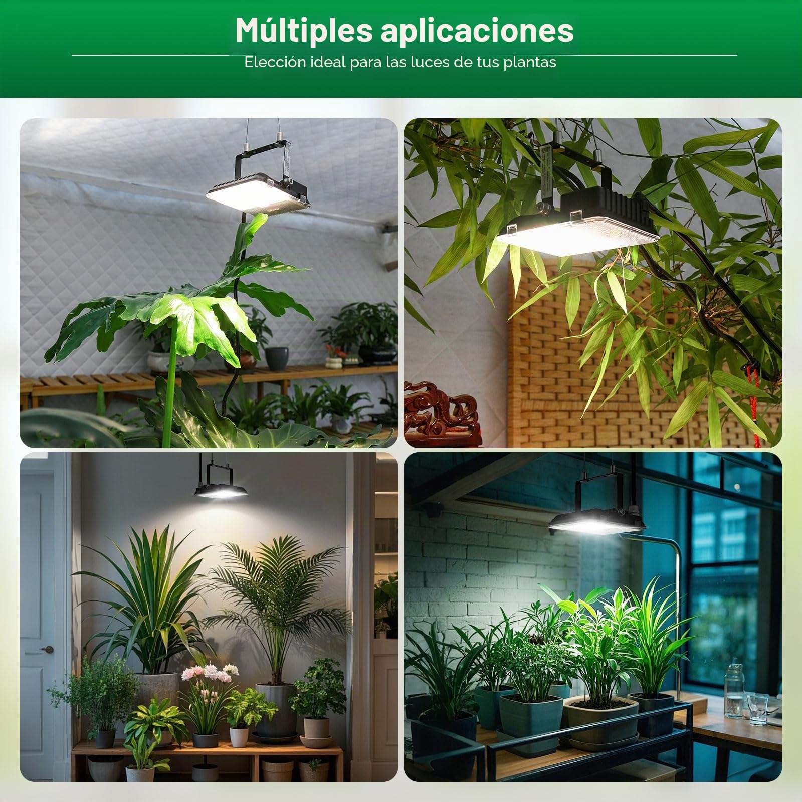 SANSI Lámpara de Plantas 340W, Lámpara LED Cultivo de Espectro Completo 45W, IP65 LED Grow Light para Crecimiento y Floración des Plantas de Interior, PPF: 76 umol/s, Rango de Cobertura: 60 * 60cm