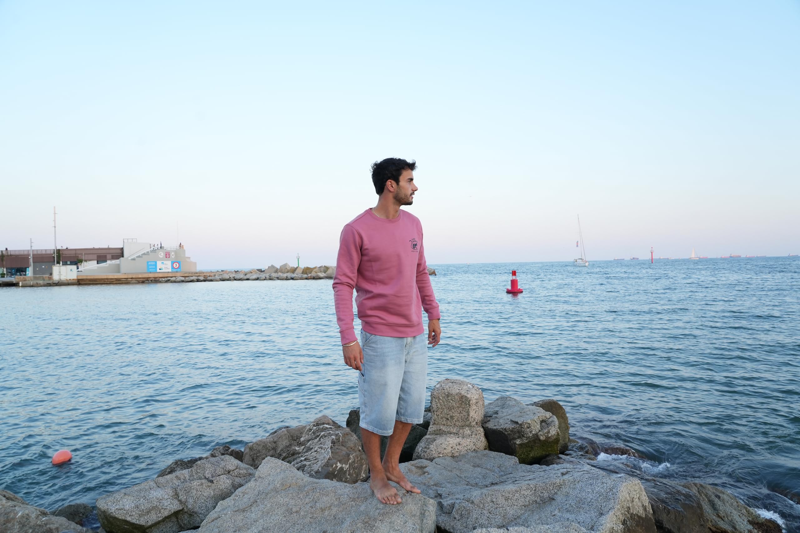 Surf Monkey Sudadera orgánica con Cuello Redondo Save The Oceans