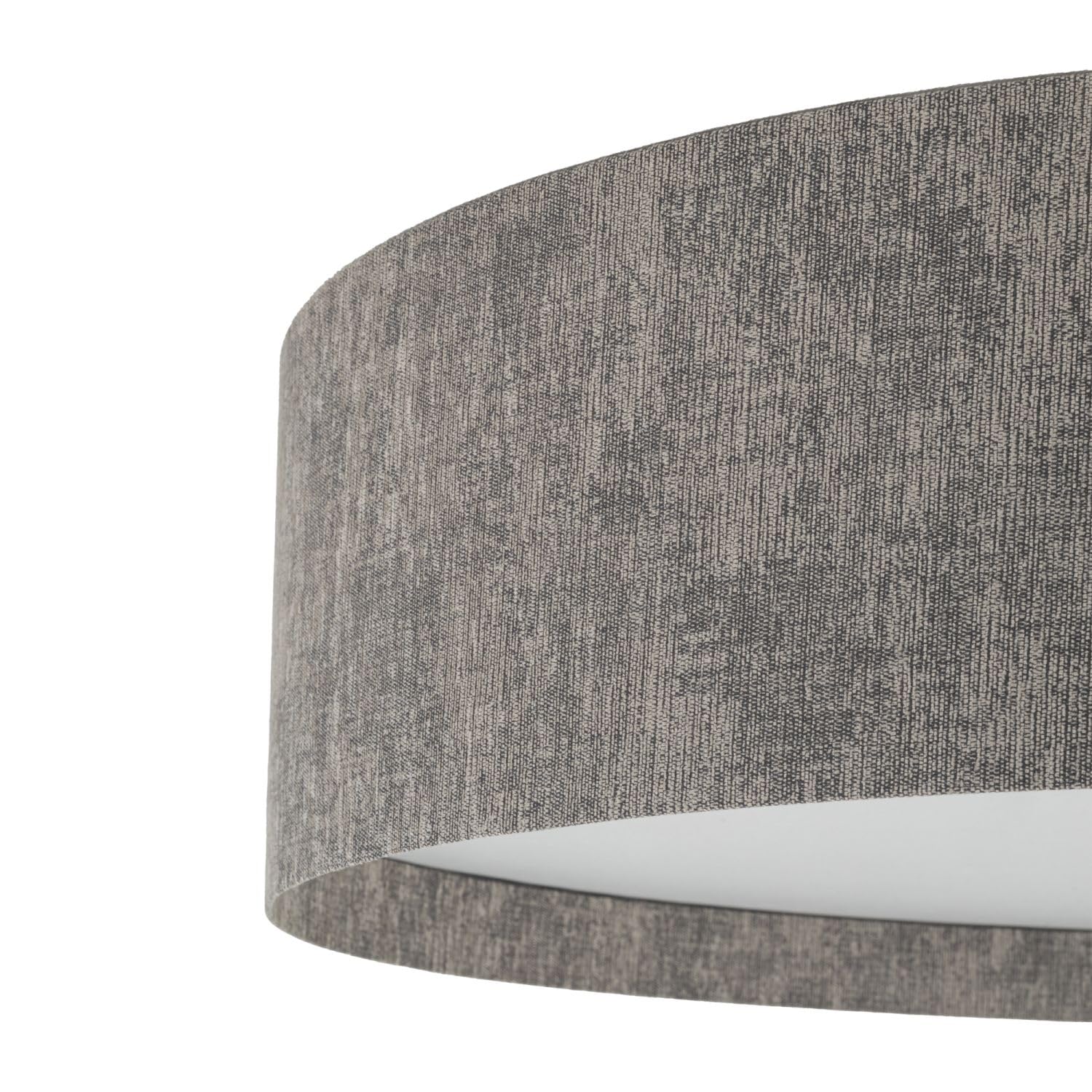 Licht-Erlebnisse Deckenleuchte Stoff Grau Modern Wohnzimmer Schlafzimmer E27 rund gemütlich B:75 cm Stofflampe Deckenlampe