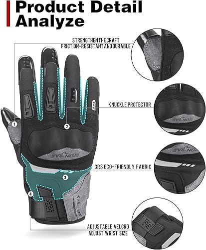 Miniatura 6 de Guantes de invierno para motocicleta, impermeables, para pantalla táctil, resistentes al viento, para motocicleta, esquí, guantes cálidos para clima