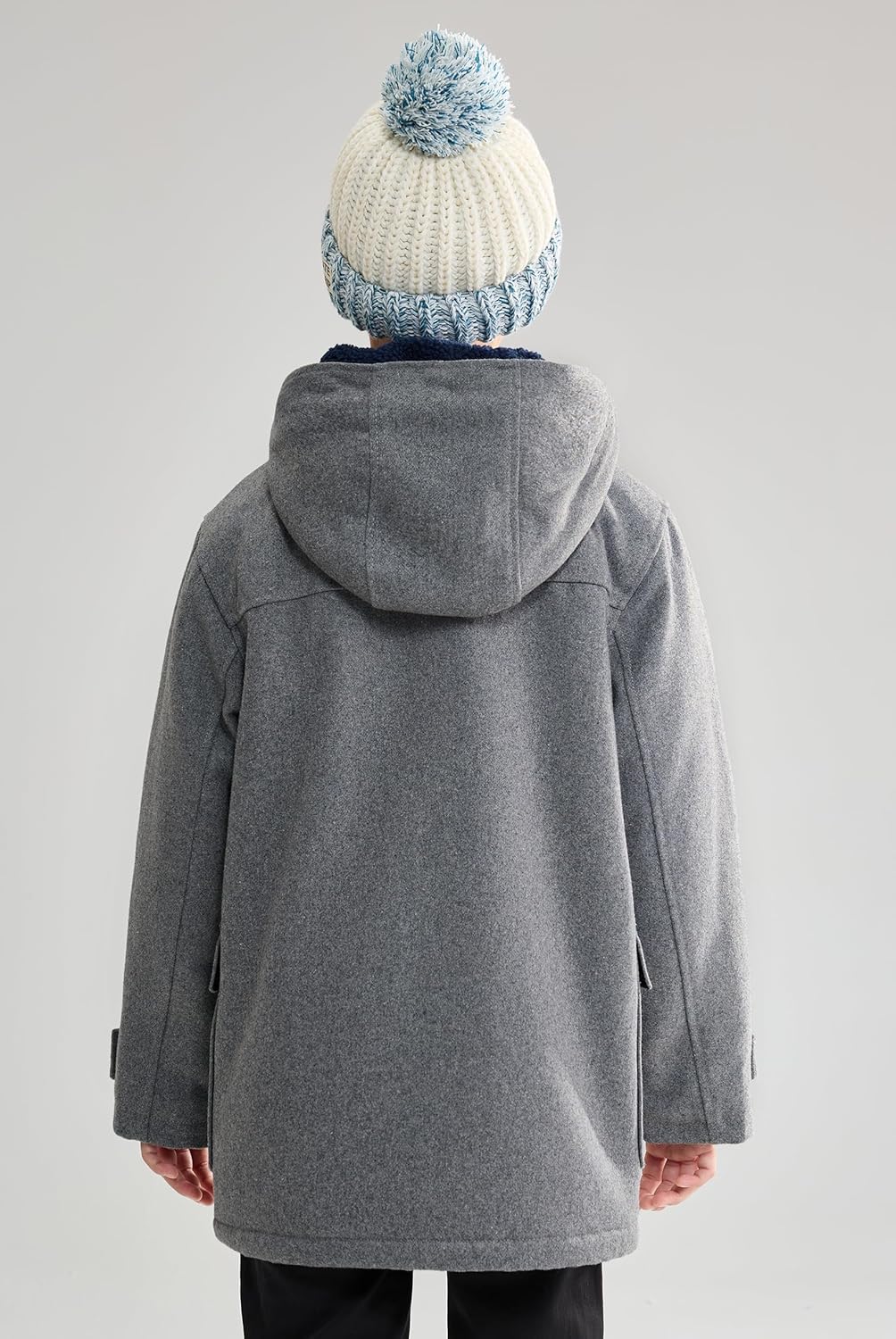 maoo garden Boys Winter Wool Coat Dress Peacoat Kids Heavy Sherpa Jacket Hooded Warm Thicken Windproof Overcoats