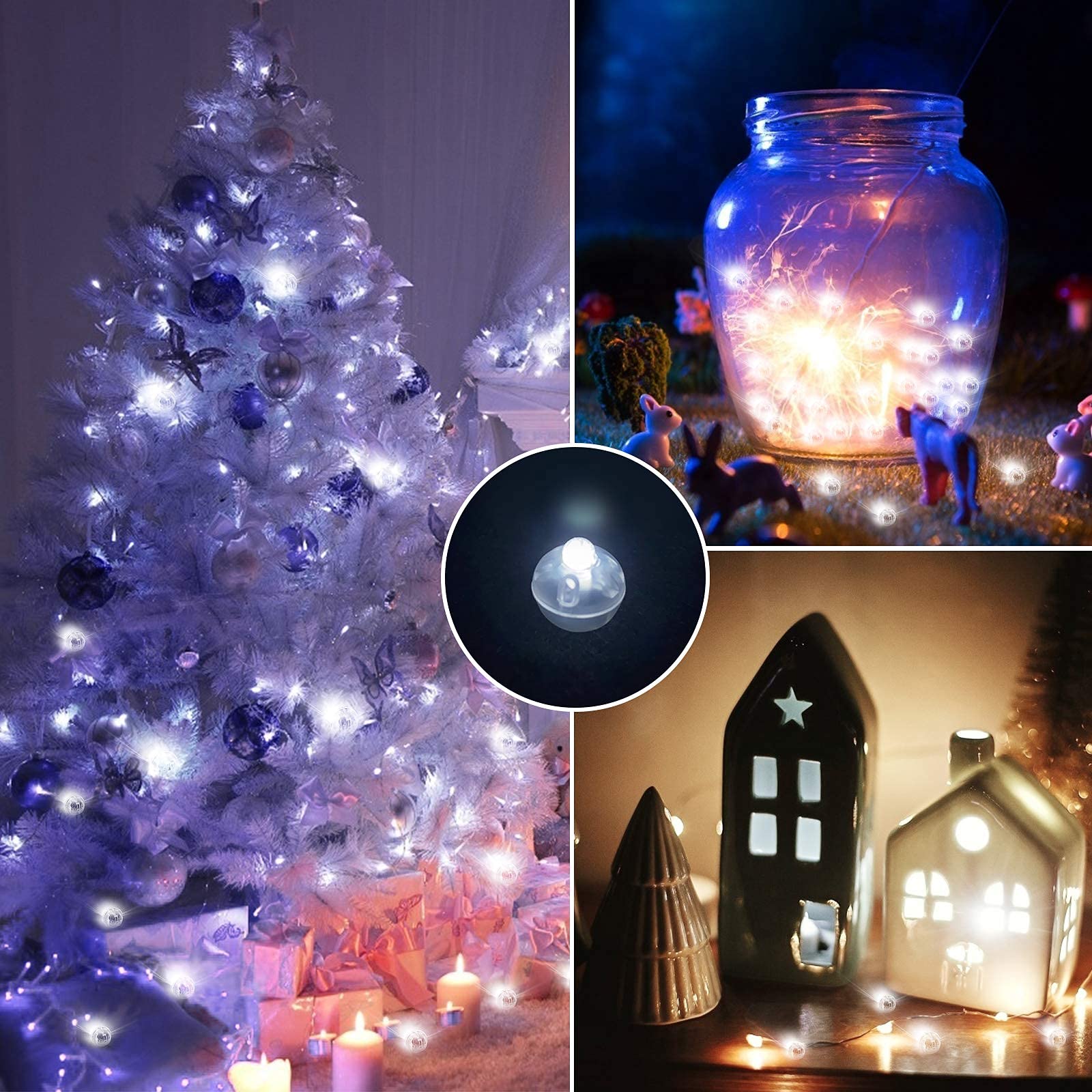 Aogist 100pcs White LED Balloon Light, Tiny Light Mini Round Led Ball Lamp for Paper Lantern Balloon, Indoor Outdoor Event - Fun Halloween Christmas Party Wedding Decoration Supplies — Amazon image 4