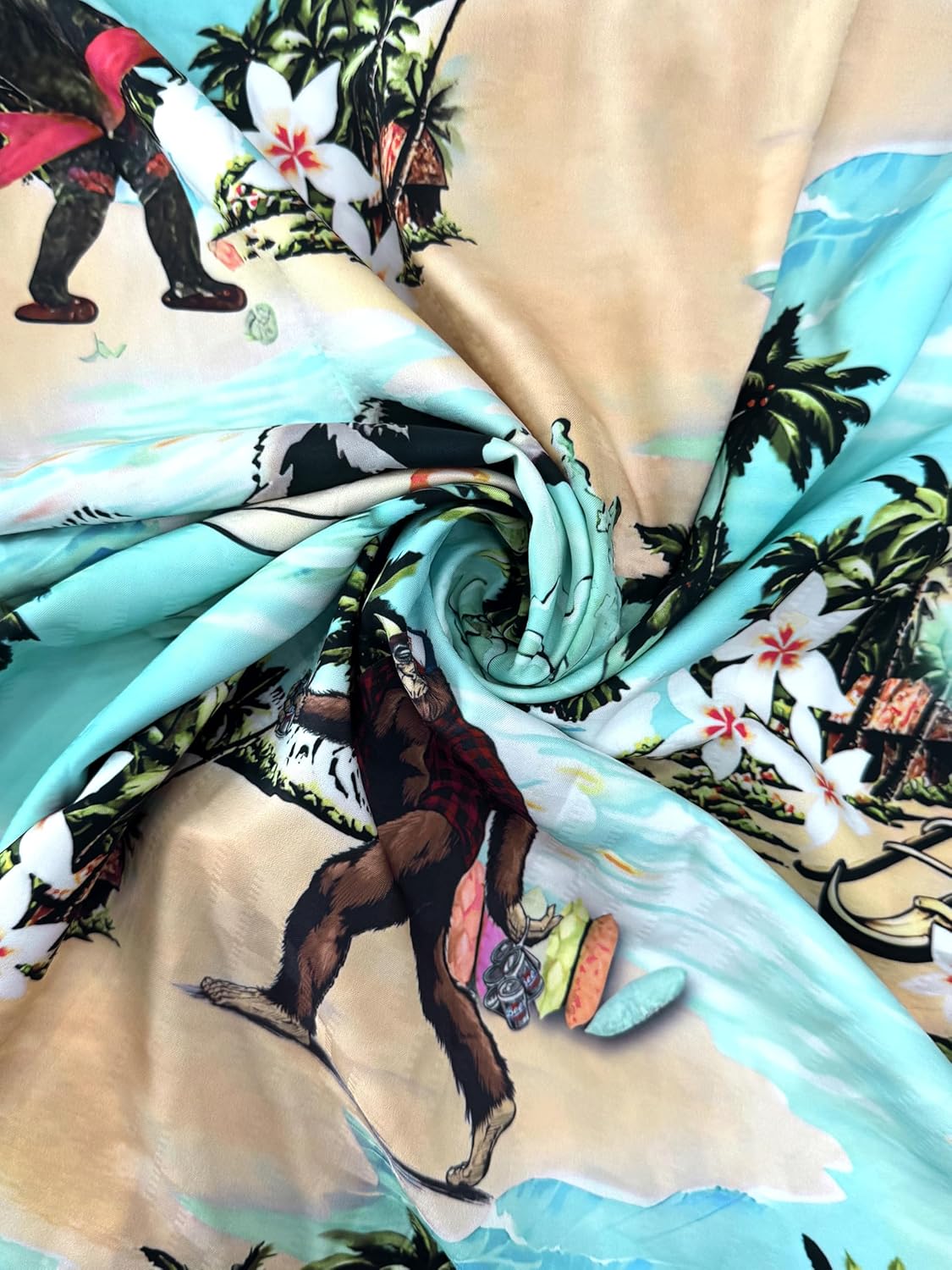 Men's Hawaiian Floral Print Button-Down Shirt, Tropical Floral Short Sleeve,Beach Party Shirt - Image 7