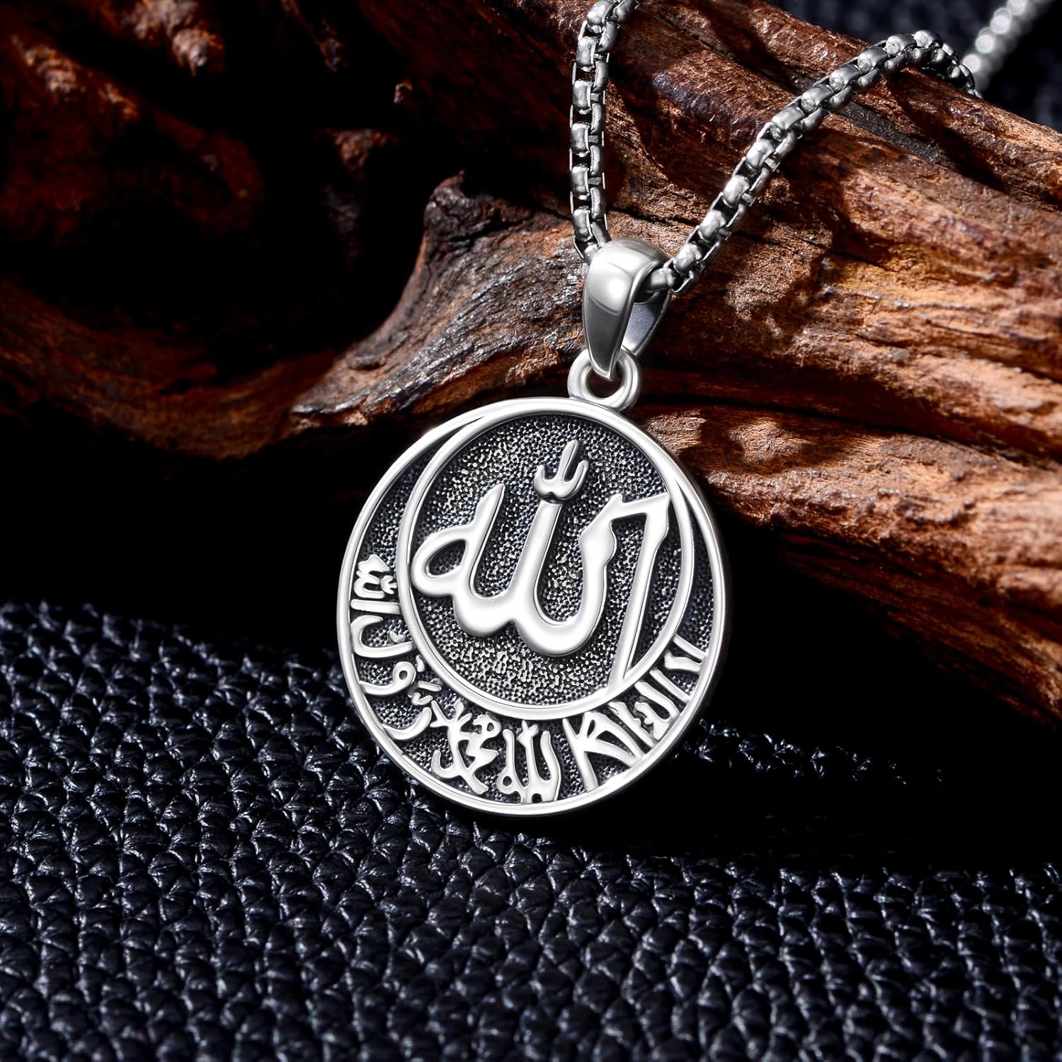 Allah Necklace 925 Sterling Silver Lotus Allah Pendant Arabic Muslim Jewelry for Women Men