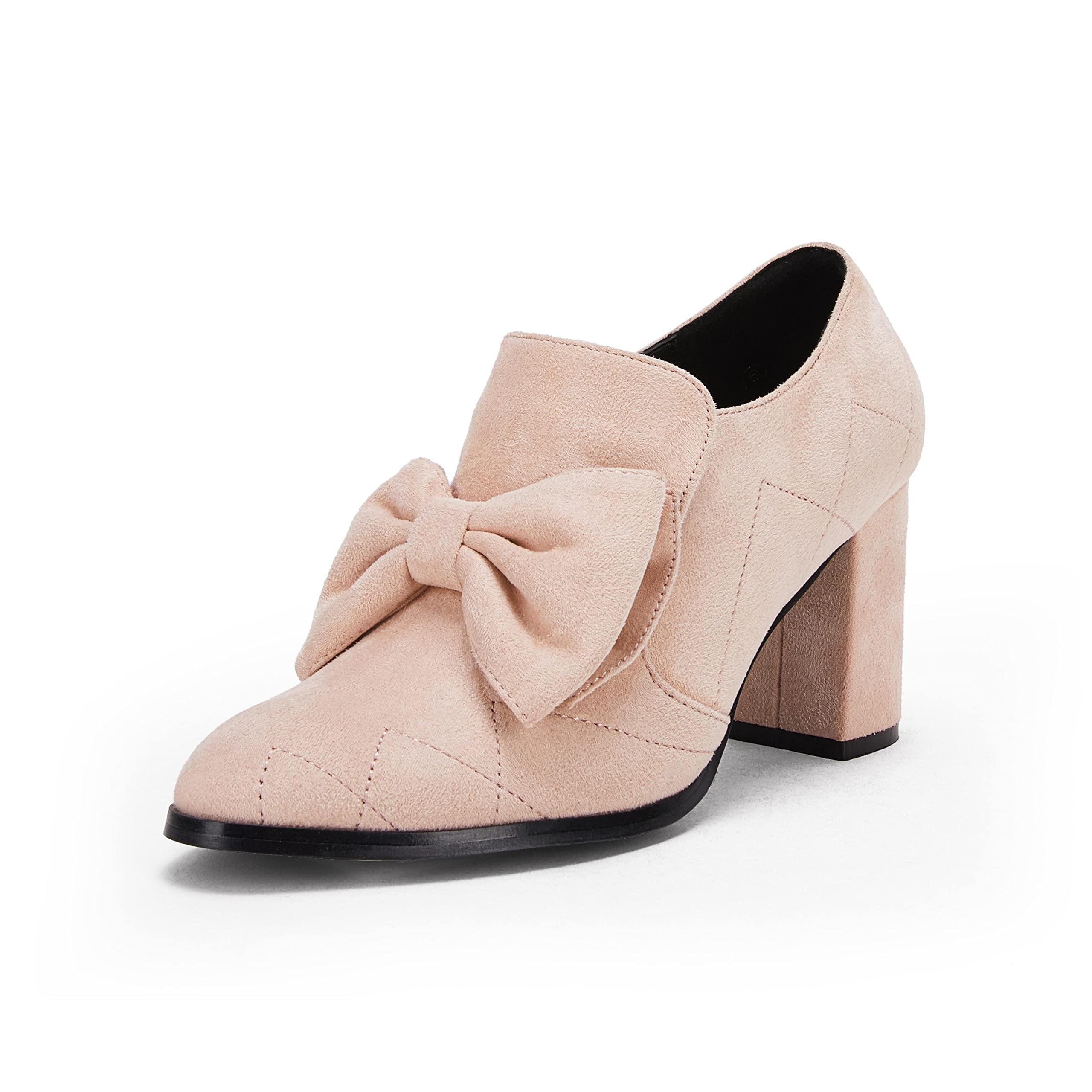 Photo 1 of Womens Chunky Heel Ankle Boots Pointed Toe Booties 9.5 Pink