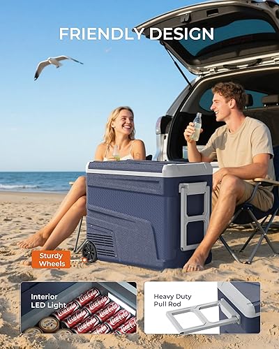 Miniatura 9 de Refrigerador portátil de 12 voltios, refrigerador eléctrico de 68 cuartos (65L) con ruedas, 1224 V CC y 100-240 V CA, -4  a 68 , control de