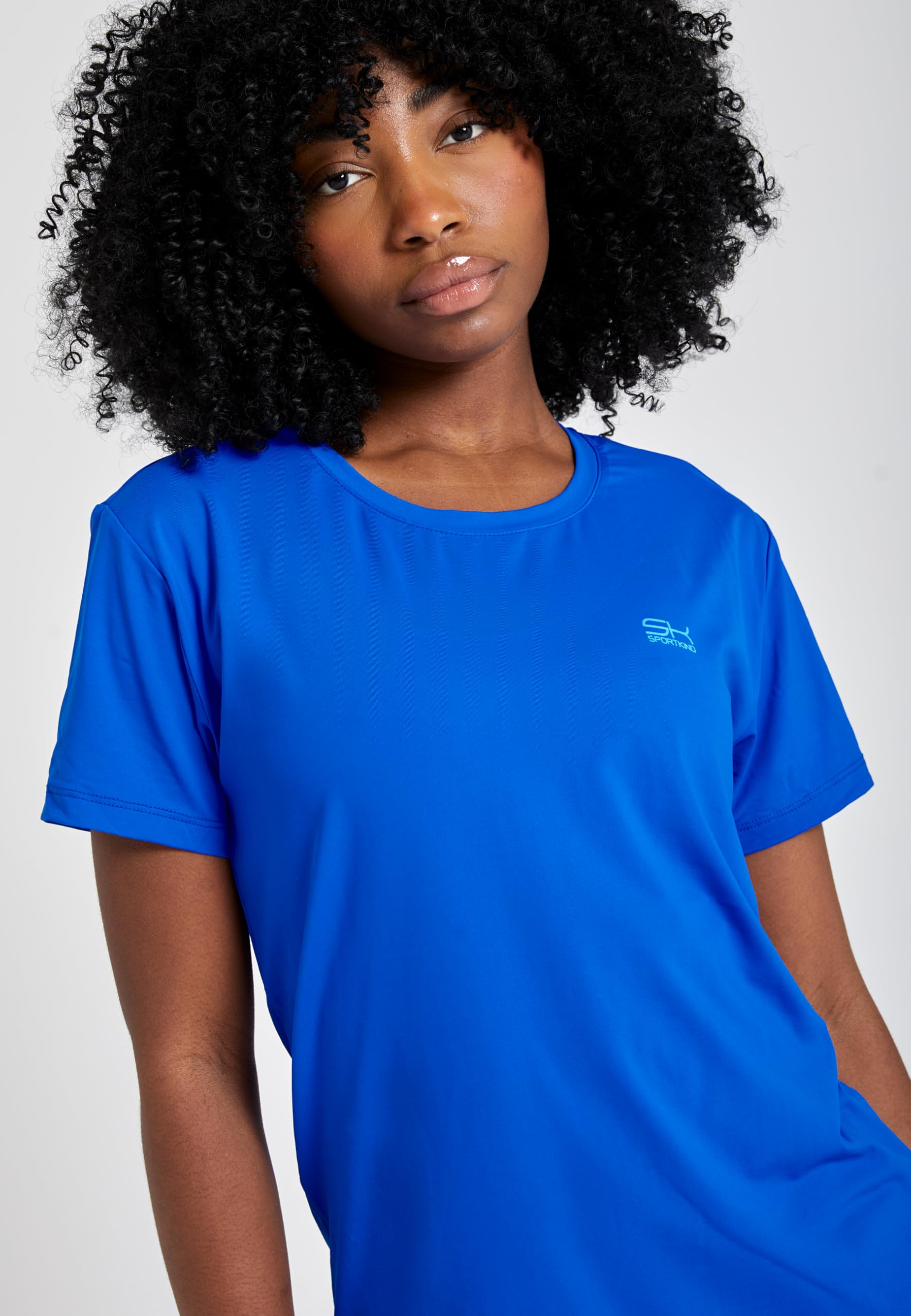 Sportkind Mädchen & Damen Tennis, Padel, Fitness, Sport T-Shirt Loose Fit Kurzarm, atmungsaktiv, UV-Schutz UPF 50+