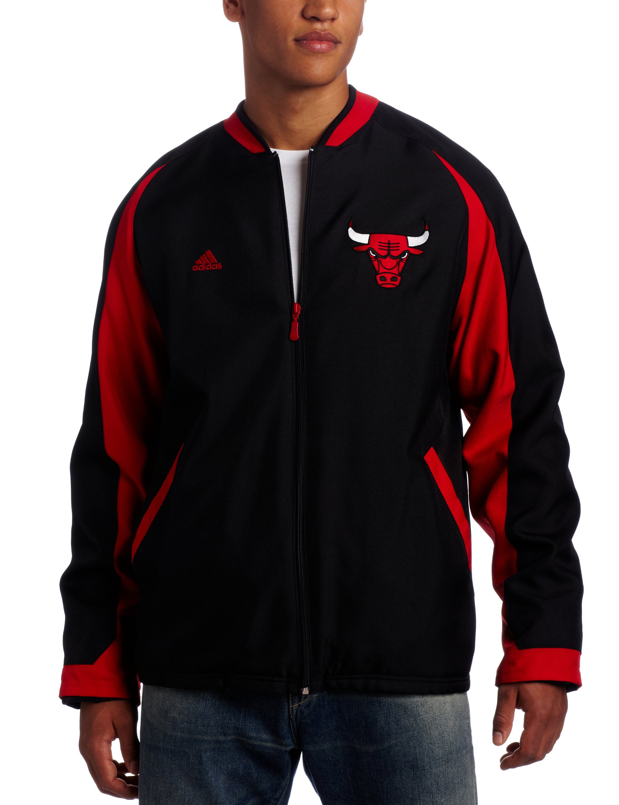 NBA Men's Chicago Bulls Tip Off Midweight Jacket (Black, Large)