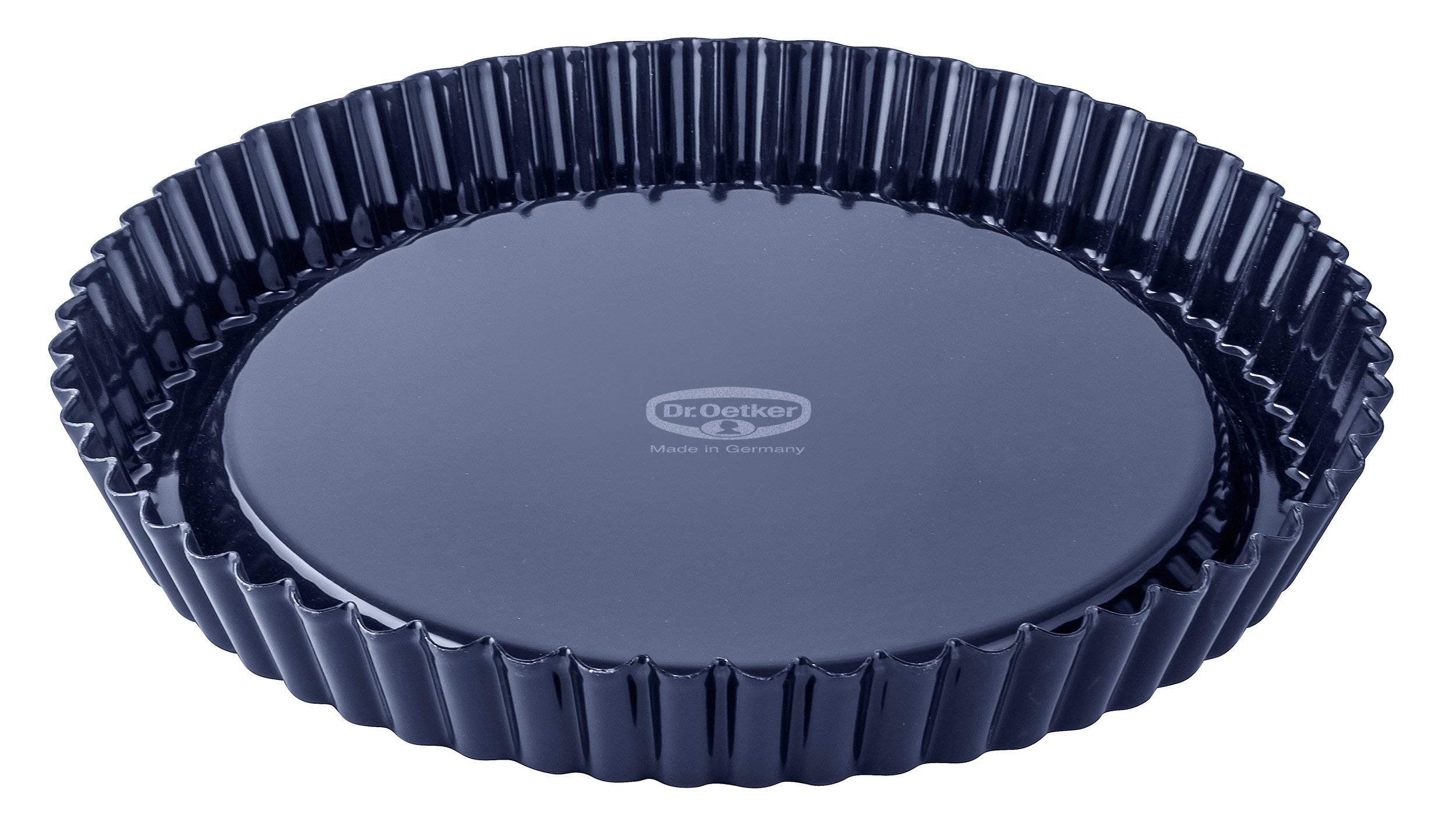 Dr. Oetker 1100 Springform Ø 26 cm BACK-LIEBE EMAILLE(Farbe: Blau), Menge: 1 Stück & 2370 Obstform Ø 28 cm, Obstkuchenform für schmackhafte Obstkuchen, Backform der Serie Back-Liebe Emaille, 1 Stück