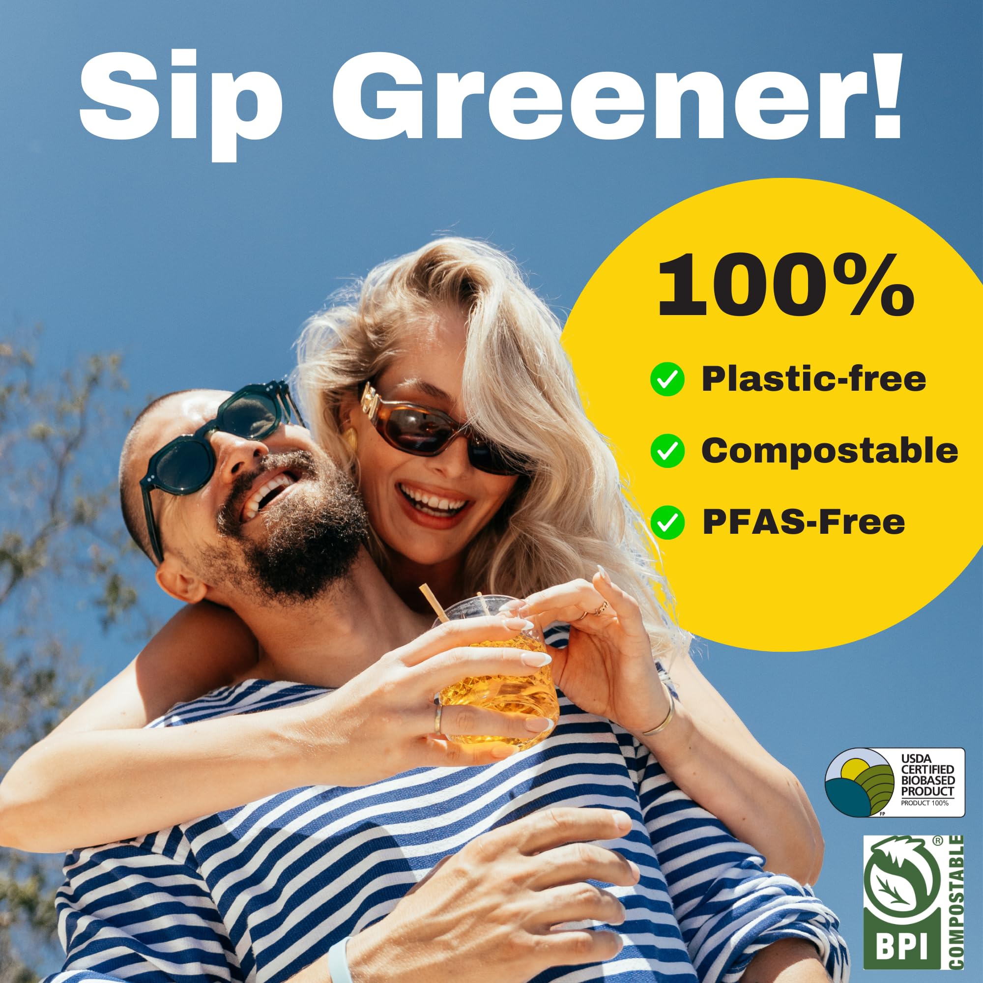 Hay! Straws Siano! Naturalne słomki do picia, koktajl 12,5 cm - liczba 500