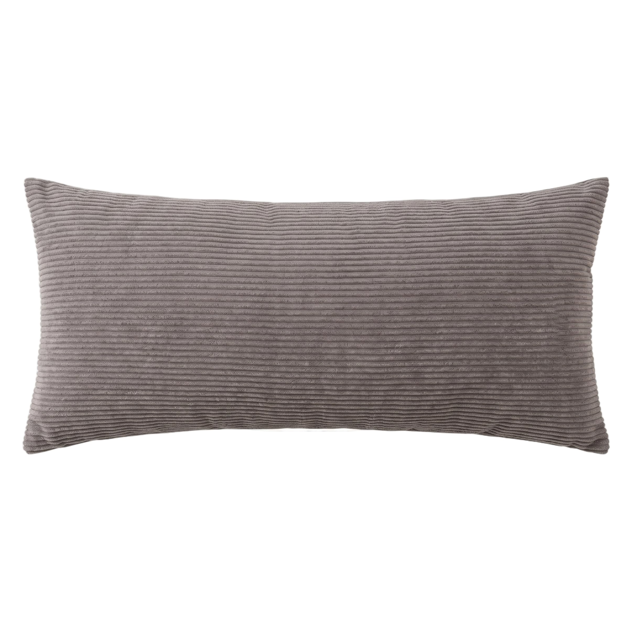 Sjfbebsy Pillow Cover 12x24 Inch Zippered Corduroy Lumbar Pillow Cover for Couch, Sofa & Bed, Grey