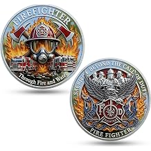 Firefighter Challenge Coin 3D Commemorative Token - Fireman Appreciation Gifts for Men Women, Fire Department Collectible Keepsake for Academy Graduation, Promotion, Retirement and Rescue Volunteers