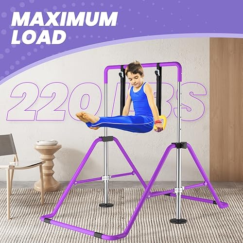 Vista 33 de DOBESTS Barra de gimnasia para niños, barra horizontal plegable, altura ajustable, barras horizontales de gimnasia, equipo de entrenamiento