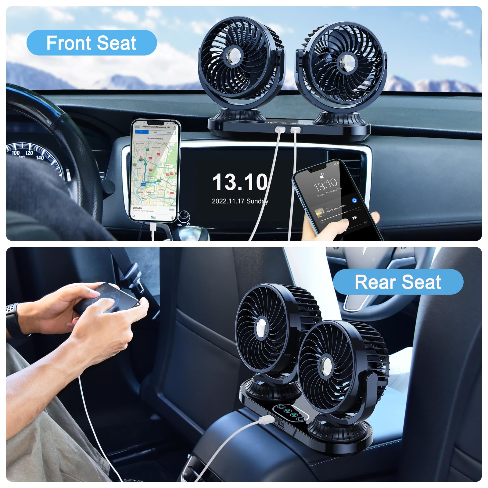 cigarette lighter fan for truck Amazon.com: xuenair Auto Oscillating Car Fan 12v/24v Cigarette Lighter Plug  for Pickup Truck RV SUV Sedan Van Boat Dash, Strong 3 Speeds Portable  Rotatable Electric Car Cooling Fan