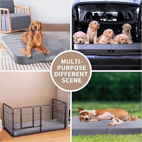 Miniatura 6 de Camas grandes para perros Washagle de 35 x 22 pulgadas, adecuadas para perros de 40 a 45 libras, cama de espuma viscoelástica impermeable para