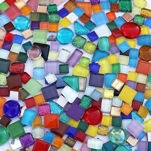 Miniatura 5 de LITMIND Azulejos de mosaico de cristal irregulares de varios colores, paquete de 9 onzas, perfecto para manualidades de arte, proyectos de