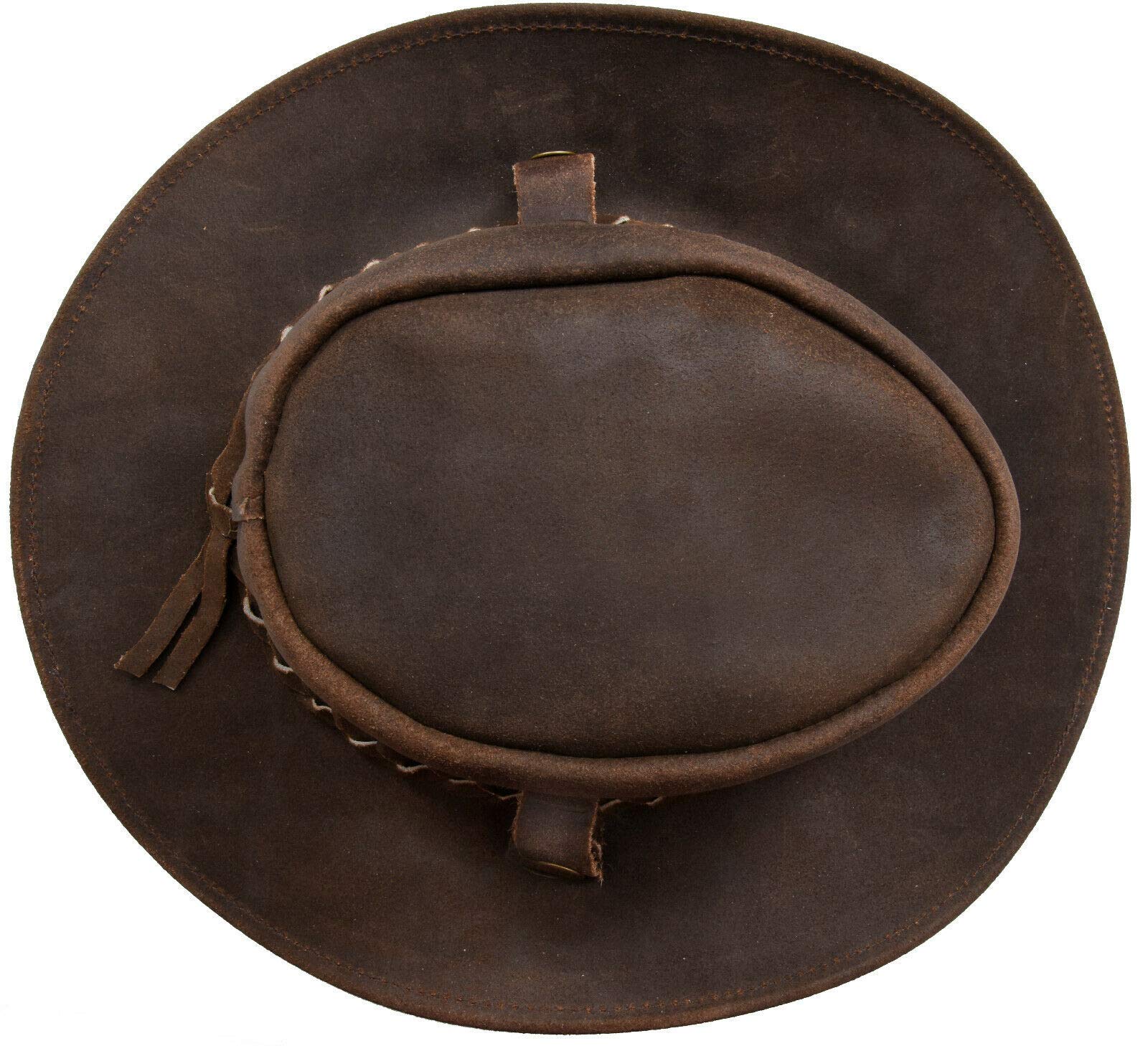 Infinity Leather Cappello Australiano Unisex in Stile Western Pelle Scamosciata Western Cowboy