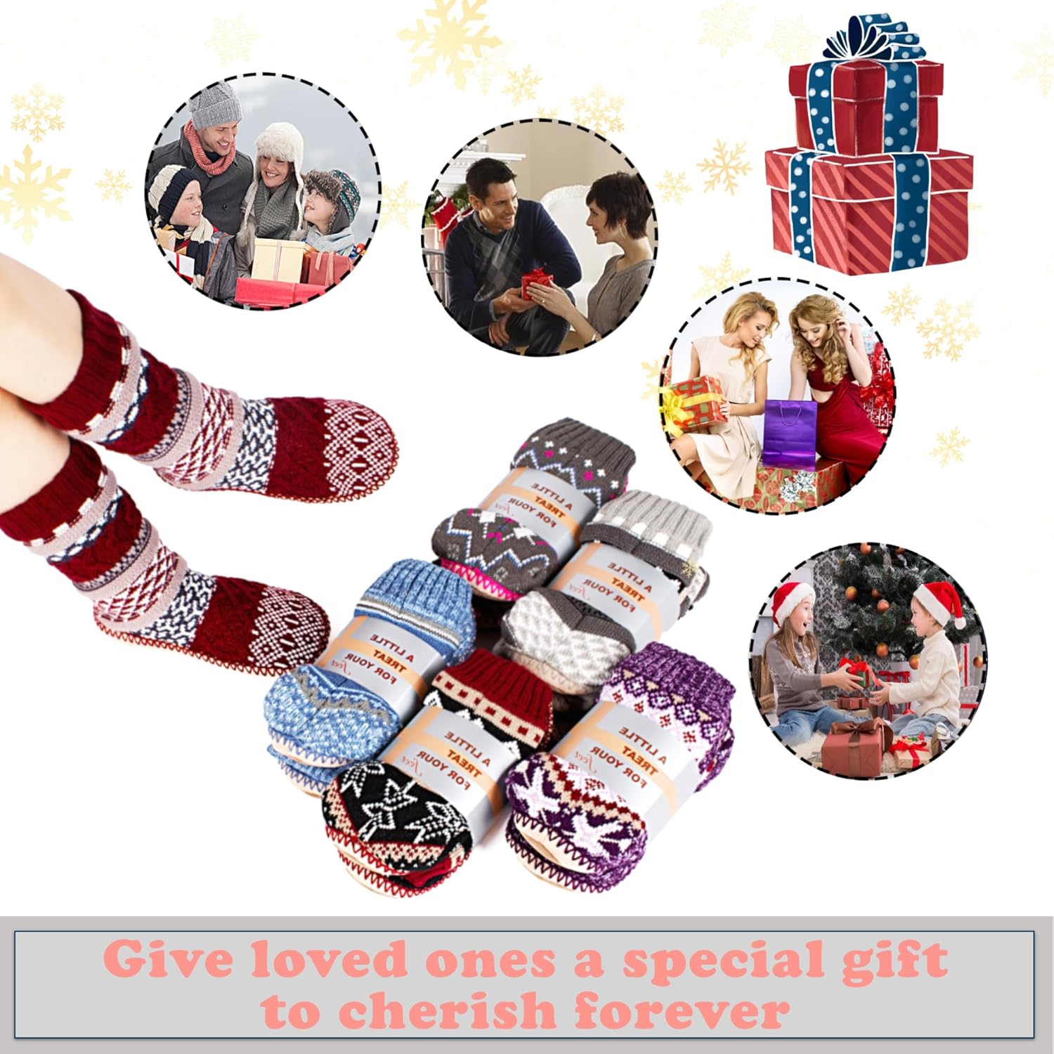 cosyone1997 Women’s Slipper Socks Warm Fuzzy Knit Soft Sole Socks with Gripper Soles for Indoor Winter Wear - Image 7