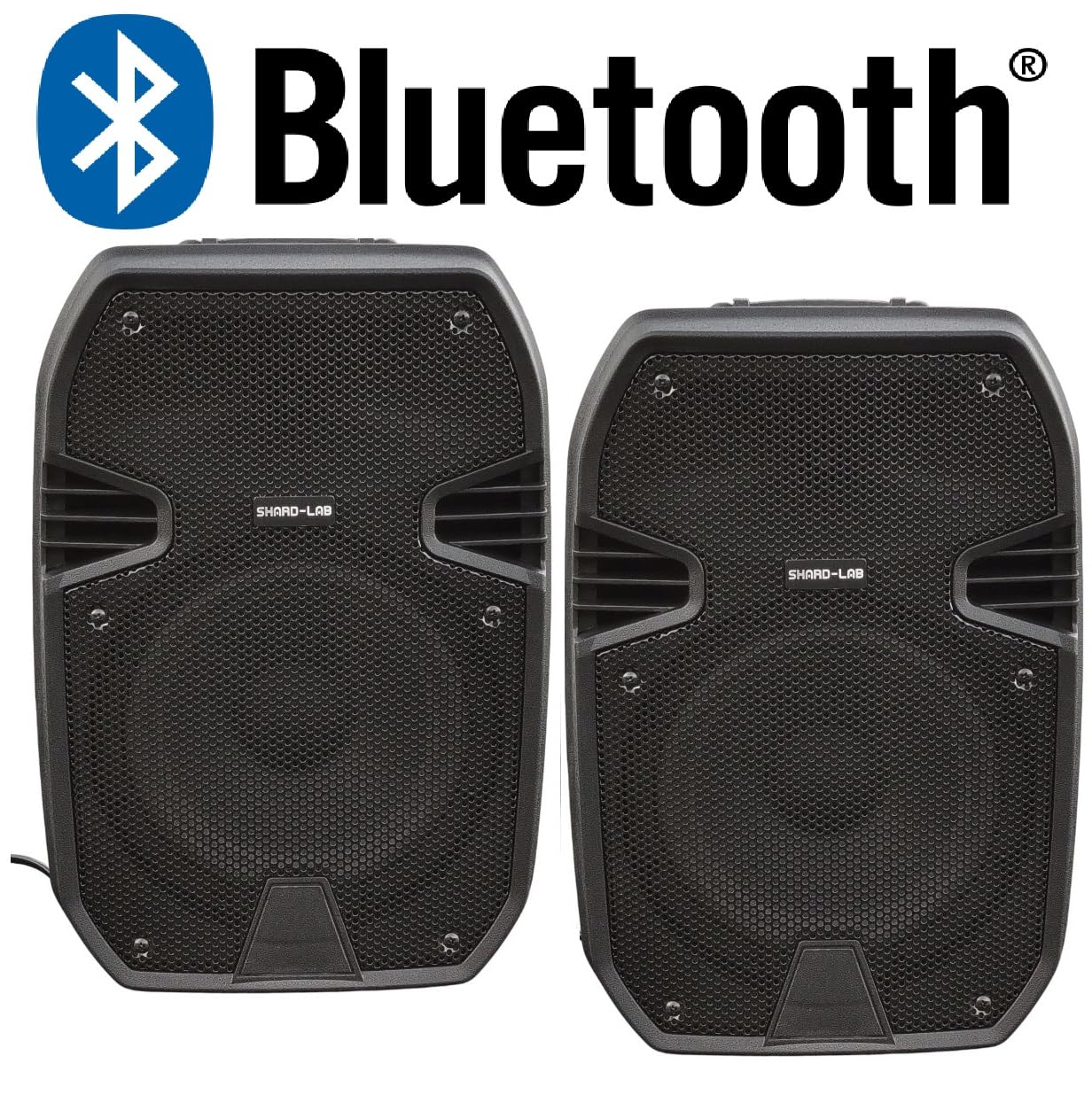 COPPIA CASSE AMPLIFICATE ATTIVE KARAOKE DJ PALESTRA 400W 8" con bluetooth + radio + usb/sd