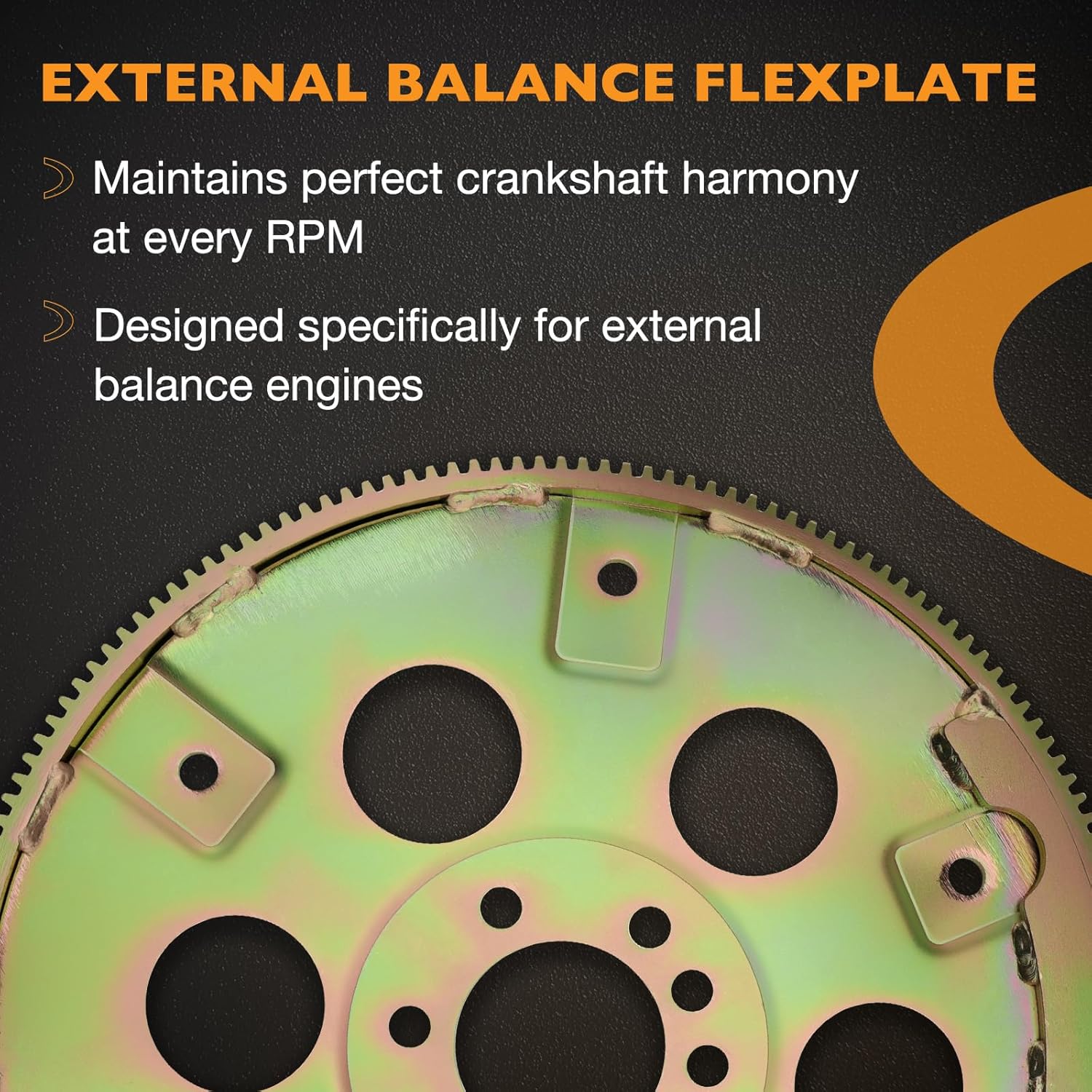 HQPASFY 1845400 Flexplate, External Balance 168 Teeth and Bolts Kit, Chromoly Steel, Compatible with 1970-1990 Big Block Chevy 454 Engine Corvette/Caprice/Suburban/Silverado &More