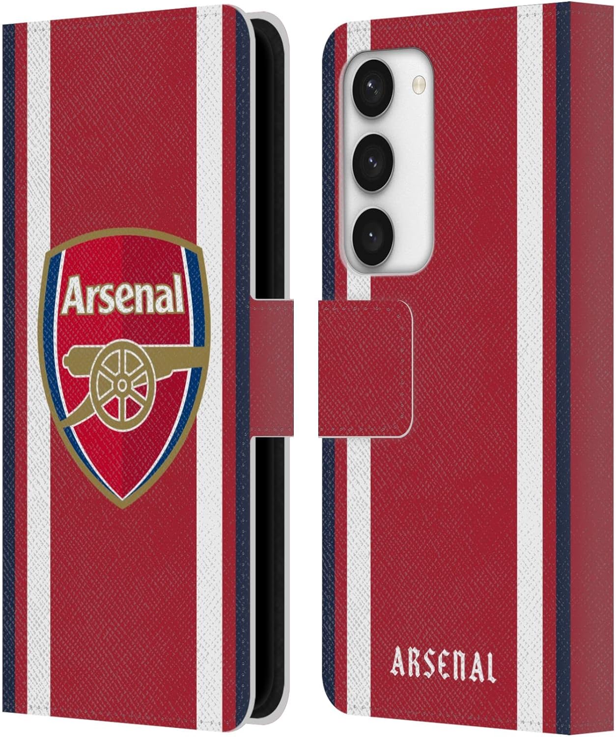 Head Case Designs Officially Licensed Arsenal FC Home 2021/22 Crest Kit Leather Wallet Case Compatible with Samsung Galaxy S23 5G