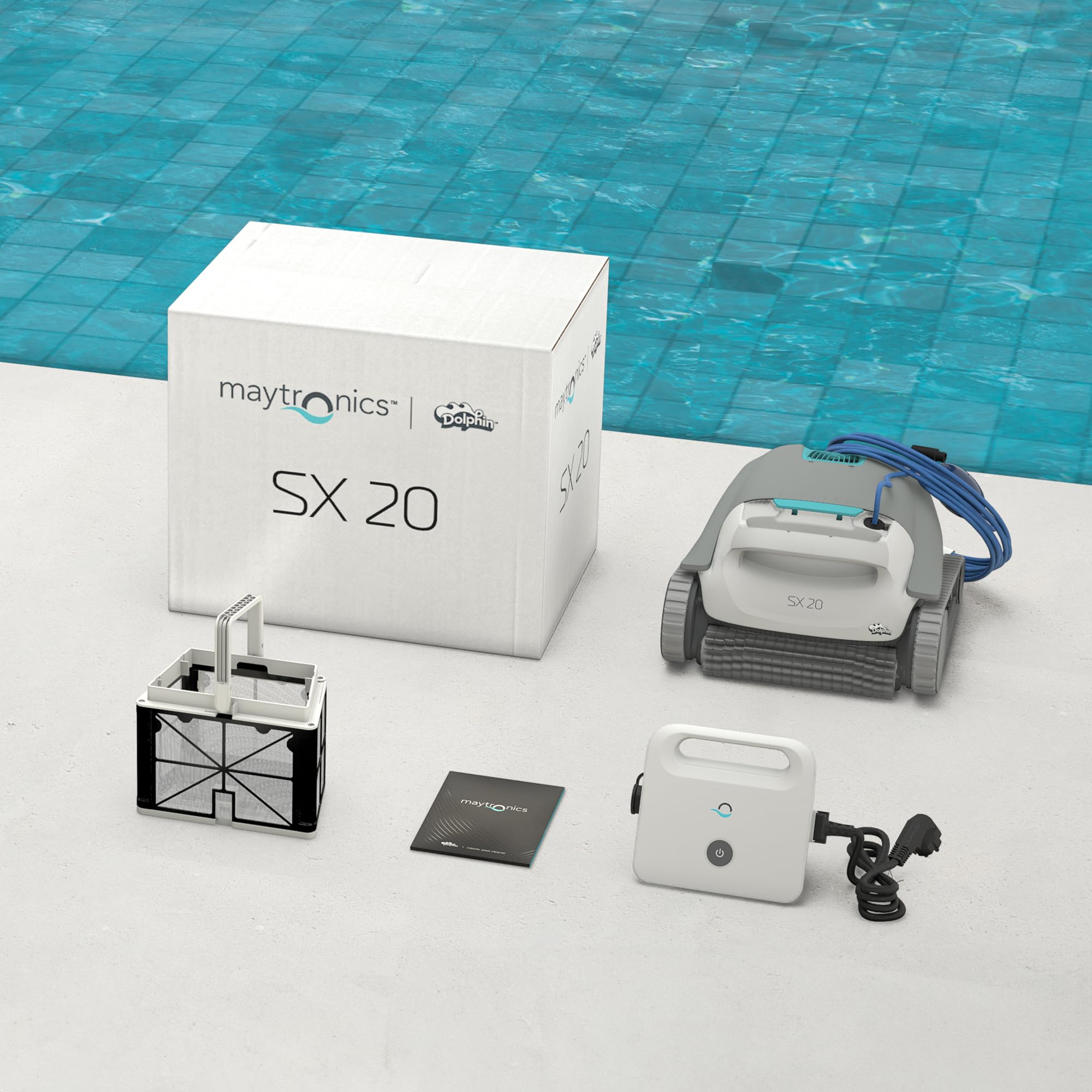 Dolphin SX 20 Robot pulitore automatico per piscina interrata e fuori terra fino a 10m - Pulizia pareti e fondo - Accessori piscina