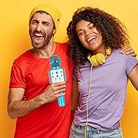 Vista 6 de Micrófono de karaoke Bluetooth inalámbrico: micrófono de mano portátil para niños y adultos cantando - perfecto para Navidad, cumpleaños, fiesta