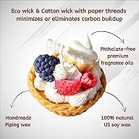 Vista 3 de Vela de tarta de fruta de helado, regalo de cumpleaños para mamá, velas de postre perfumadas decorativas para el hogar, velas de postre