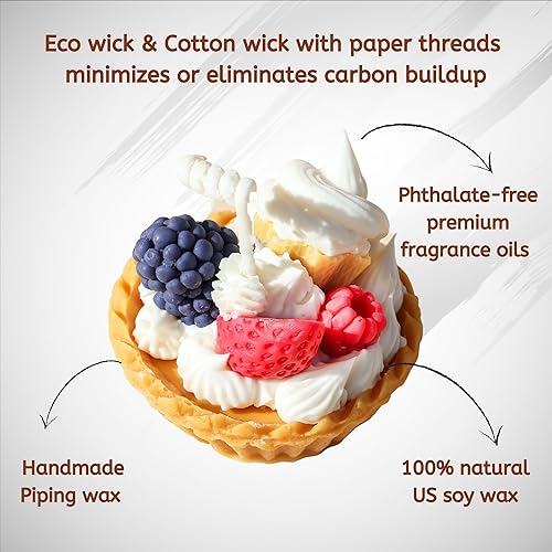 Miniatura 3 de Vela de tarta de fruta de helado, regalo de cumpleaños para mamá, velas de postre perfumadas decorativas para el hogar, velas de postre con forma de