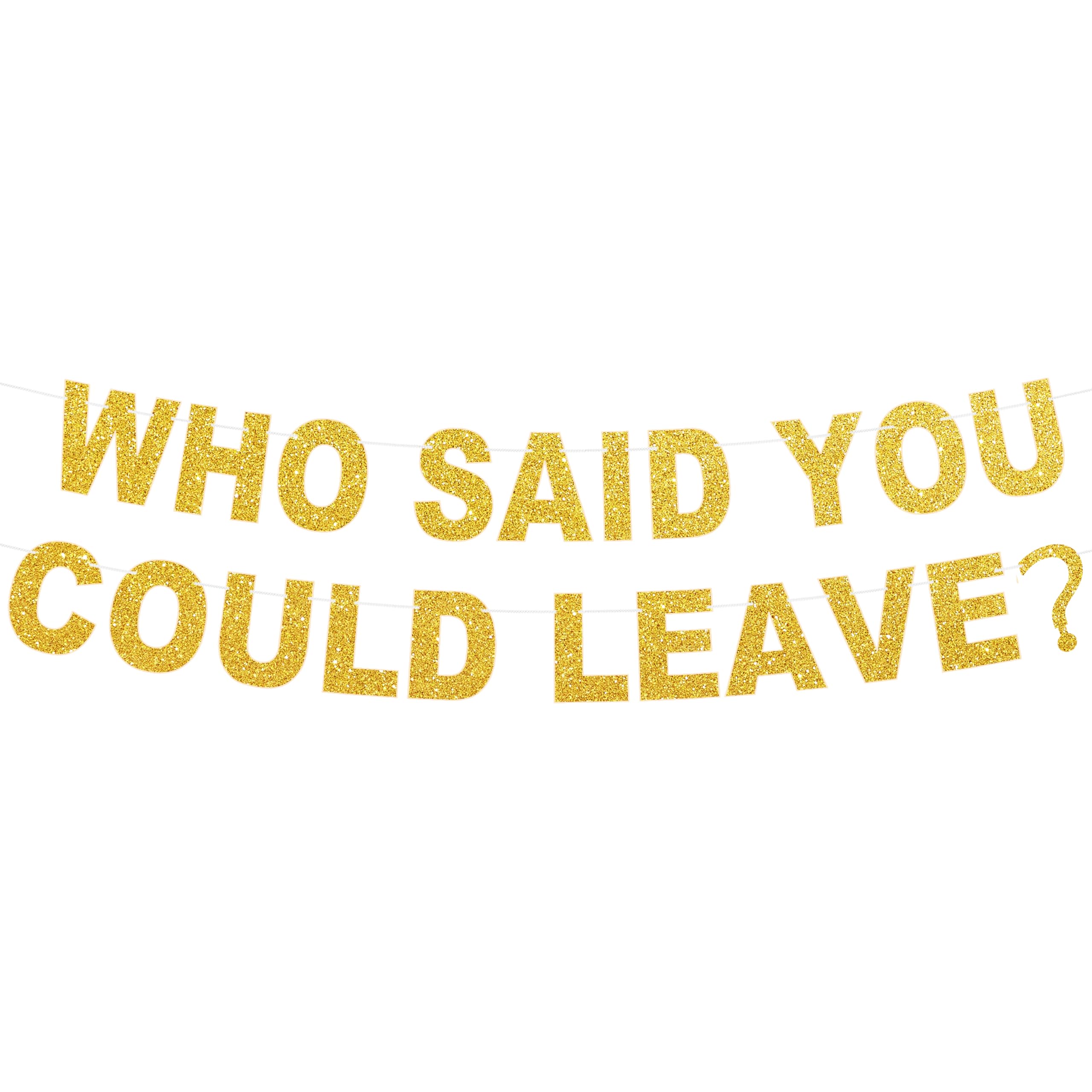 Who Said You Could Leave Banner Retirement Party Decorations, Going Away Party Happy Retirement Banner for Goodbye Good Luck Office, Gold Glitter Going Away Sign Gifts for Retirement Banner