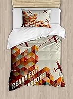 Vista 232 de Ambesonne Juego de funda de edredón de pesca, lubina de boca grande atrapando un bocado en espray de agua, imagen salvaje, juego de cama decorativo