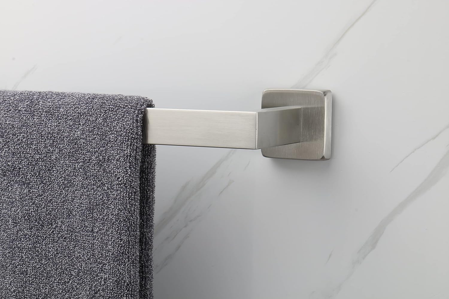 TocTen Bath Towel Rack - Square Base Thicken SUS304 Stainless Steel Towel Bar for Bathroom, Bathroom Accessories Towel Rod Heavy Duty Wall Mounted Towel Holder. (Brushed Nickel, 16) : Tools & Home Improvement