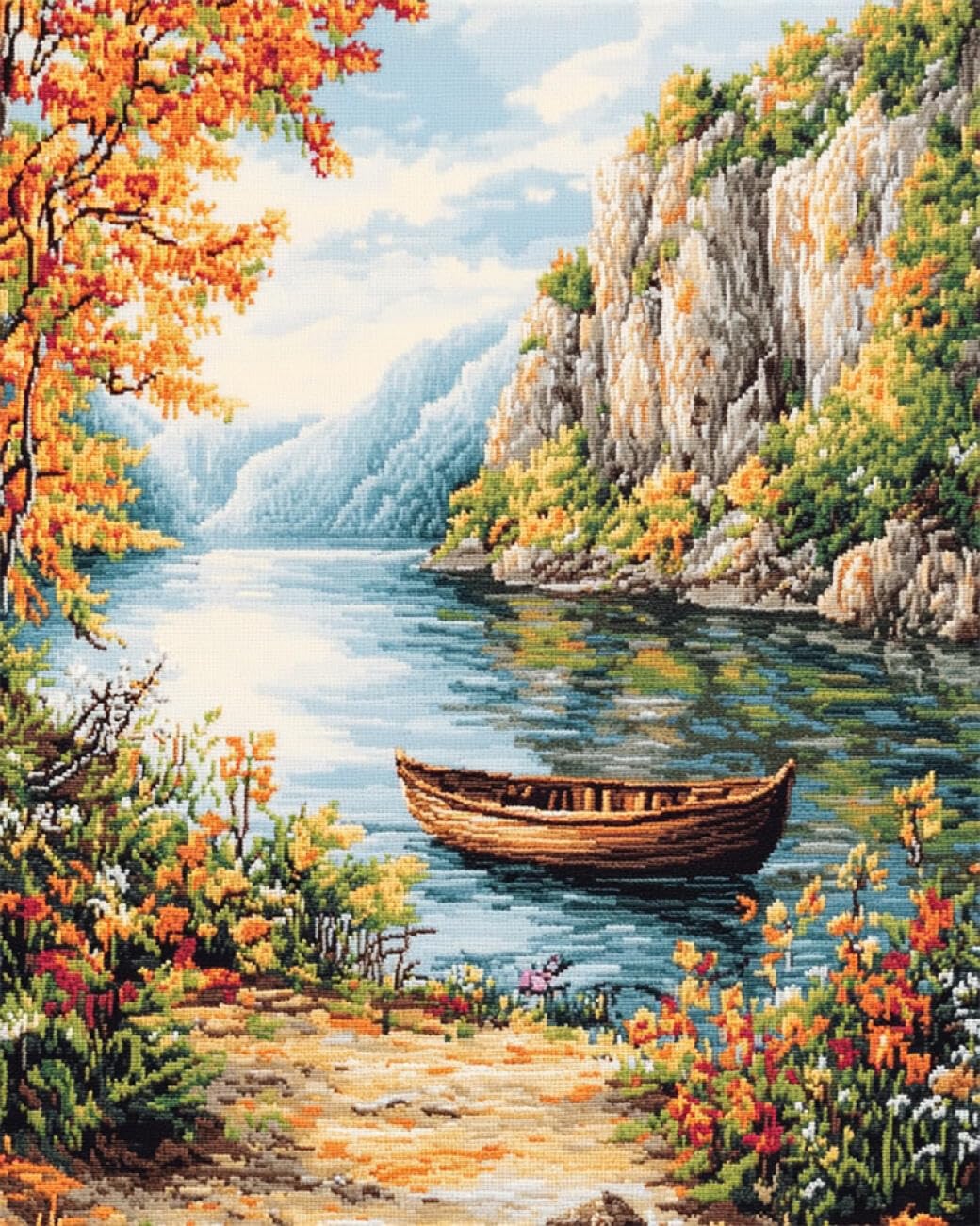RKFLGEW DIY Embroidery Beads Set Autumn Forests 30x40cm