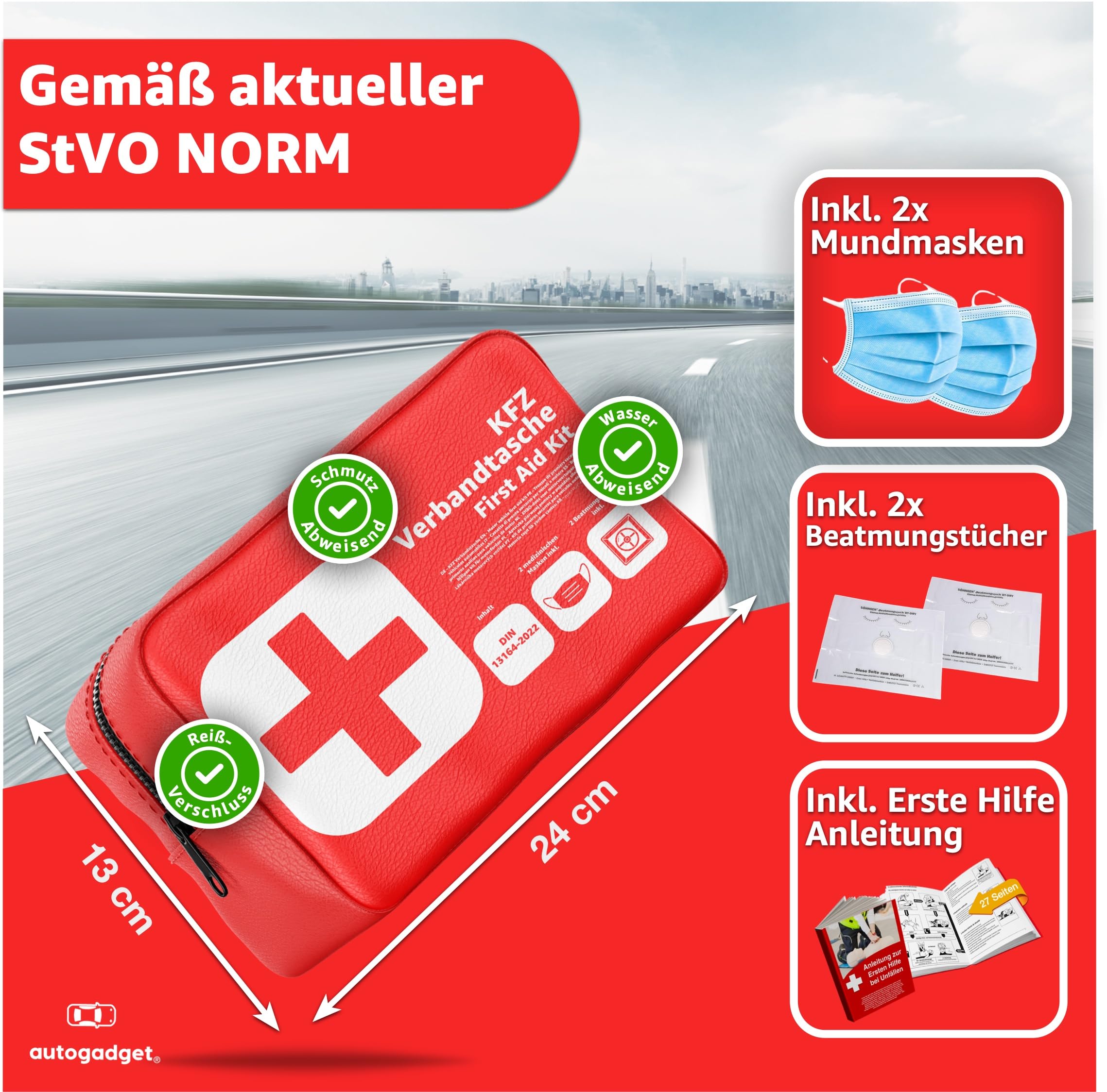 QLOUNI Kit D'urgence Auto 12-en-1 - Kit De Sécurité Voiture