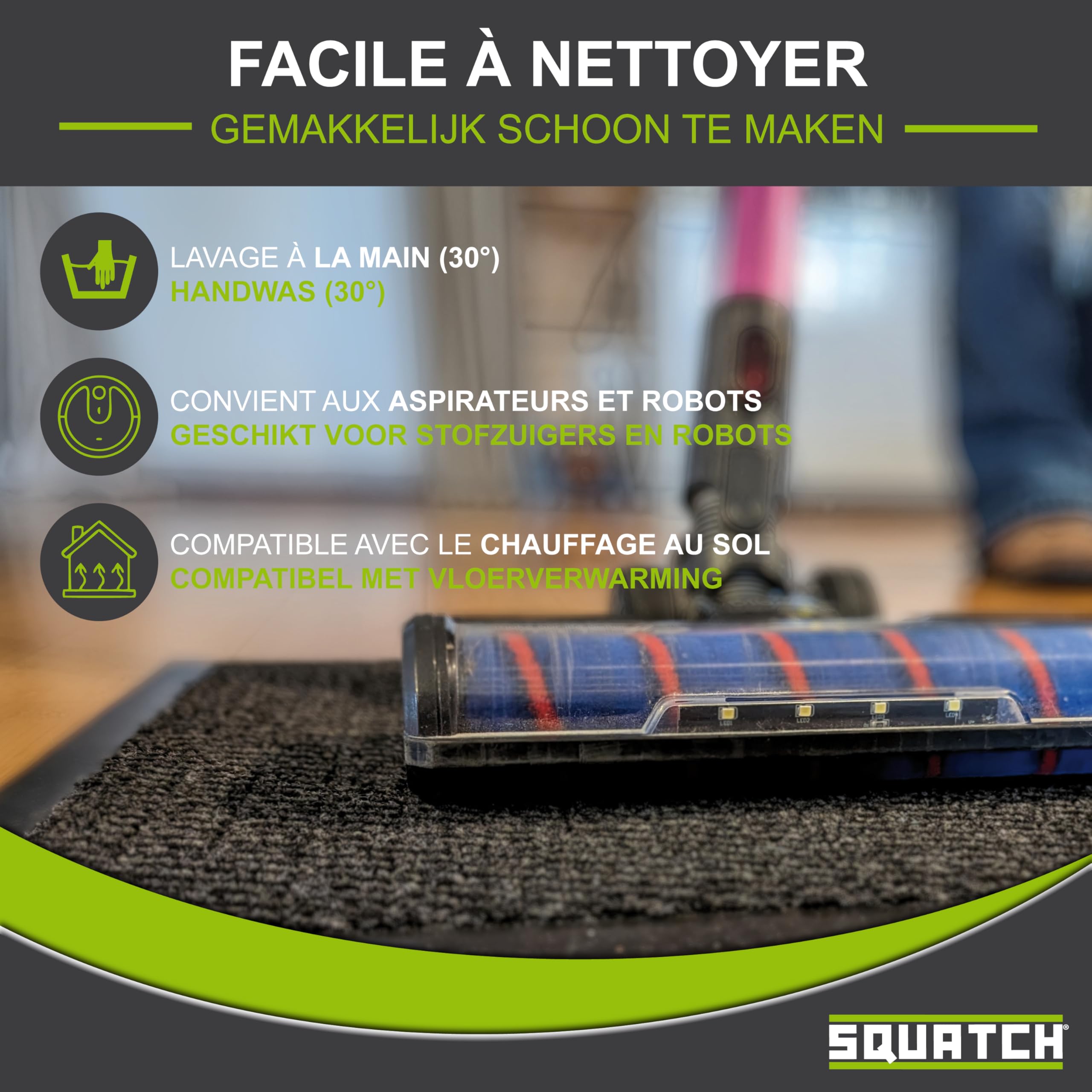 SQUATCH® | Entreemat voor binnen | Duurzame, antislip deurmat