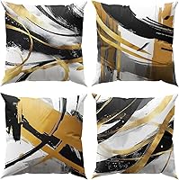 Vista 10 de juego de 4 fundas de almohada bohemias grises y azules de 20 x 20 pulgadas, fundas de almohada geométricas abstractas de estilo moderno de mediados