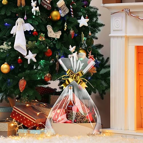 Miniatura 5 de 110 cestas grandes de regalo vacías para regalos, kit vacía, 30 piezas de 10 x 8.5 x 3.5 pulgadas, bandeja de mercado de papel kraft con asa, cesta