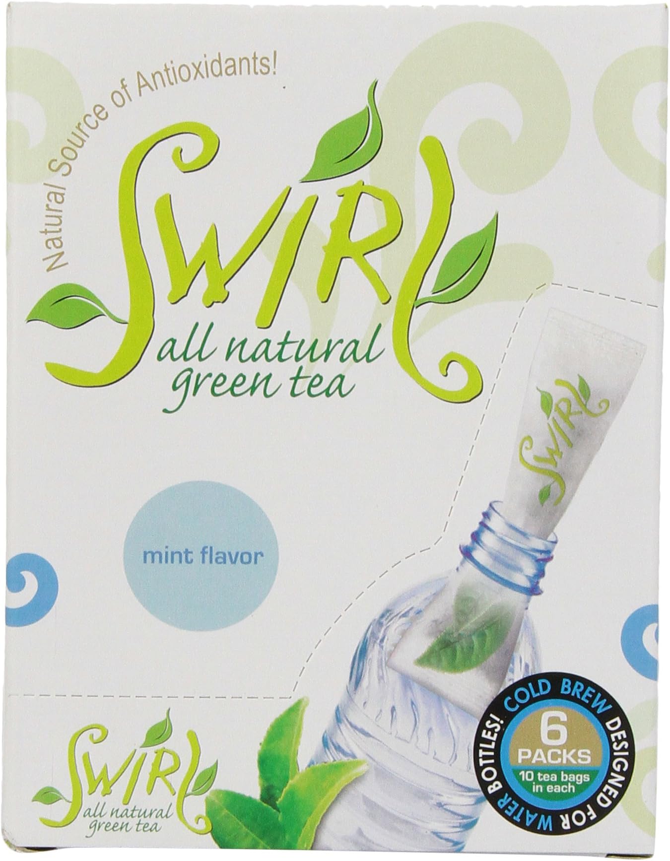 Swirl Green Tea Cold-Brewed On-The-Go, Mint, 0.88 Ounce (Pack of 6)