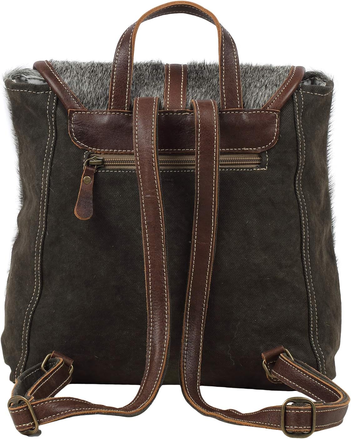 Myra Bag Stella Upcycled Canvas & Cowhide Leather Backpack S-1590