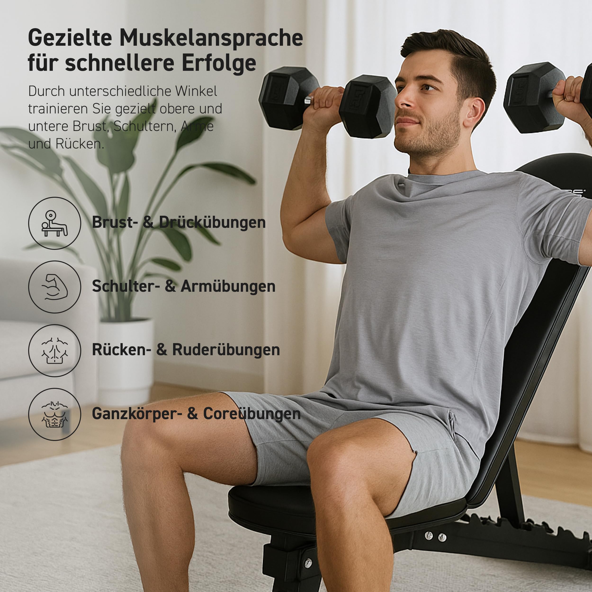MSPORTS Hantelbank Premium – Schräg- & Flachbank