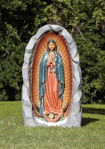 Miniatura 2 de Roman - Gruta Nuestra Señora de Guadalupe, 36.0 in de alto, colección de jardín, resina y piedra, decorativo, regalo, decoración para el hogar al