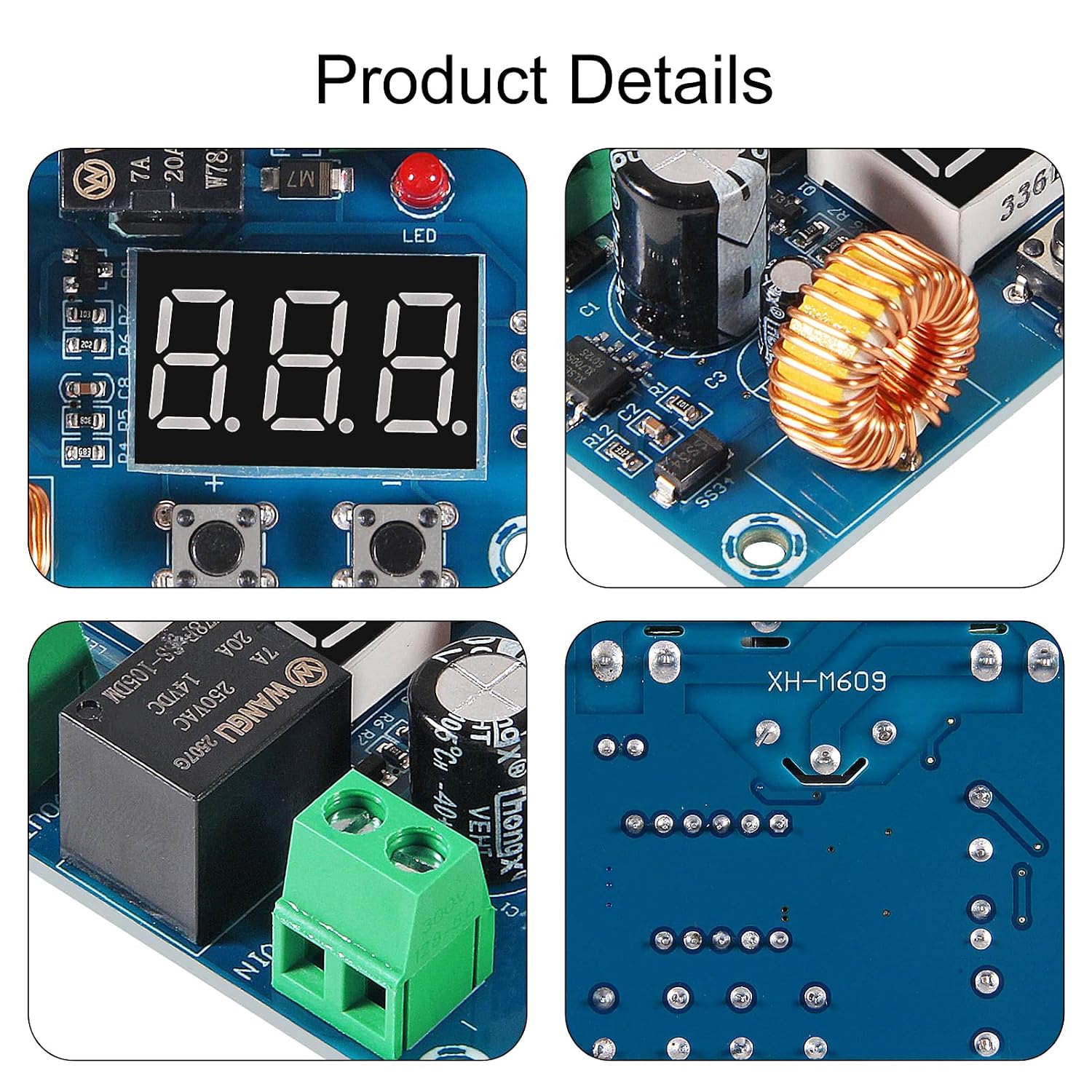 4pcs XH-M609 Low Voltage Cutoff, DC 12V-36V Voltage Protection Digital Display Switch Module Over Discharge Protection Low Voltage Protector Disconnect Switch Module