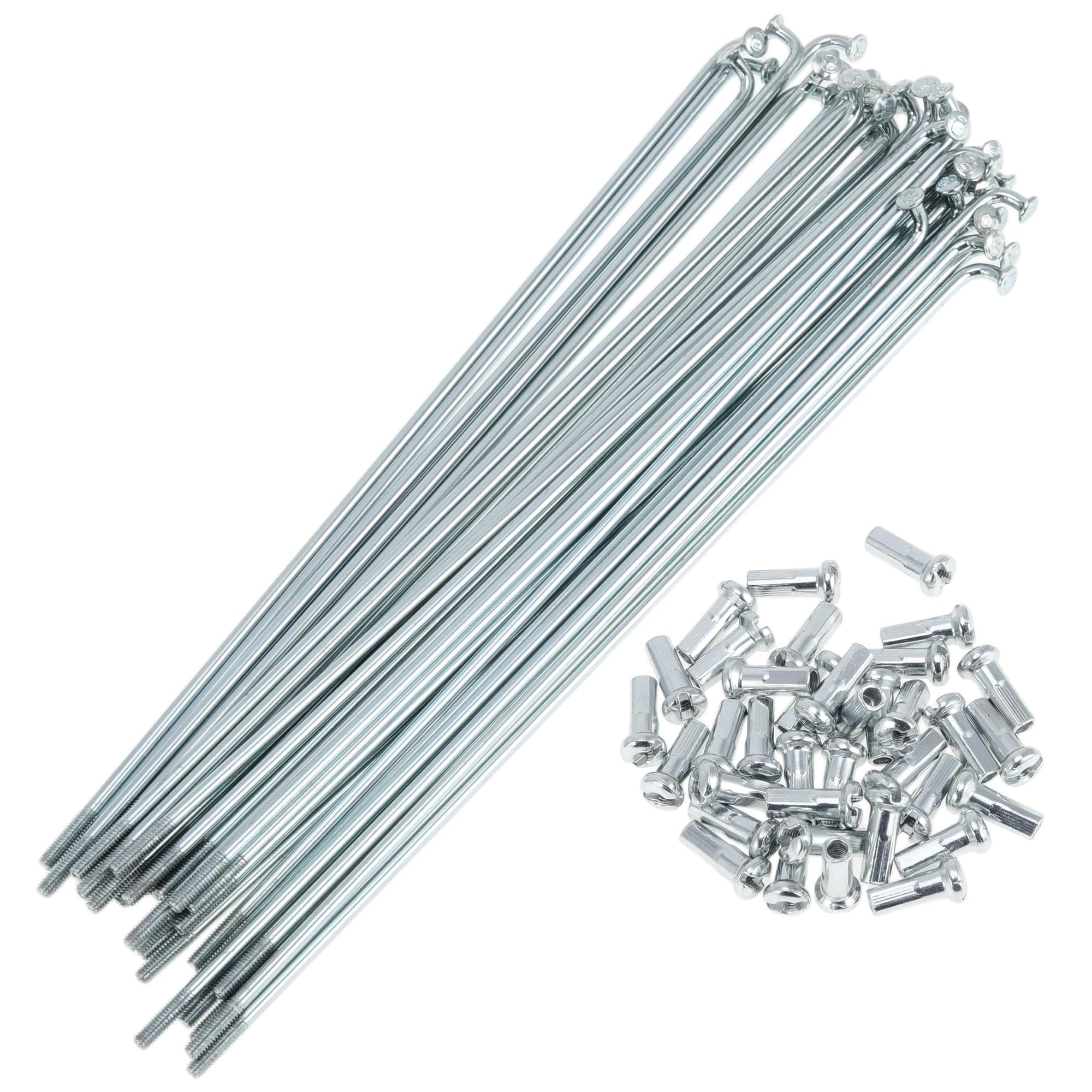 A ABSOPRO 36 Set 13G Bicycle Spokes 157mm Bike Wheel Spokes Galvanized Carbon Steel Silver Tone