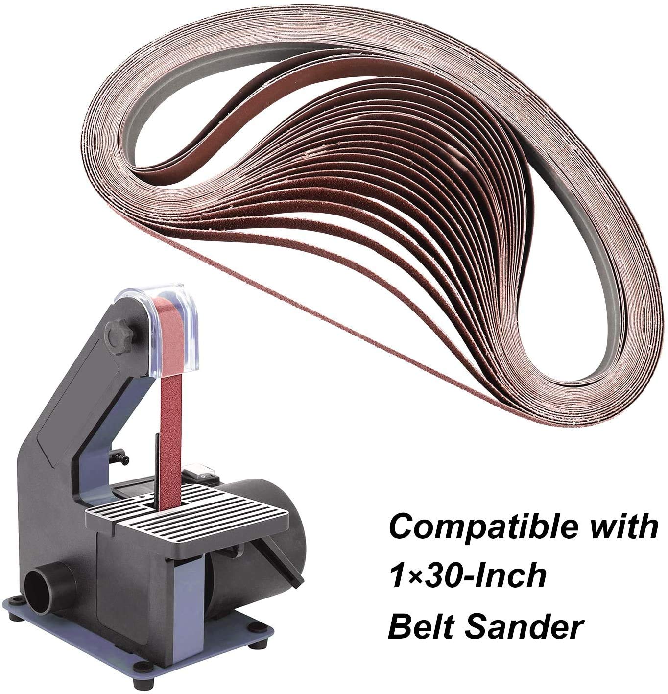 18-Pack Assorted Grit Sanding Belts For Belt Sanders - 3x24 Inch, Aluminum Oxide, Grits 40 80 120 150 240 400