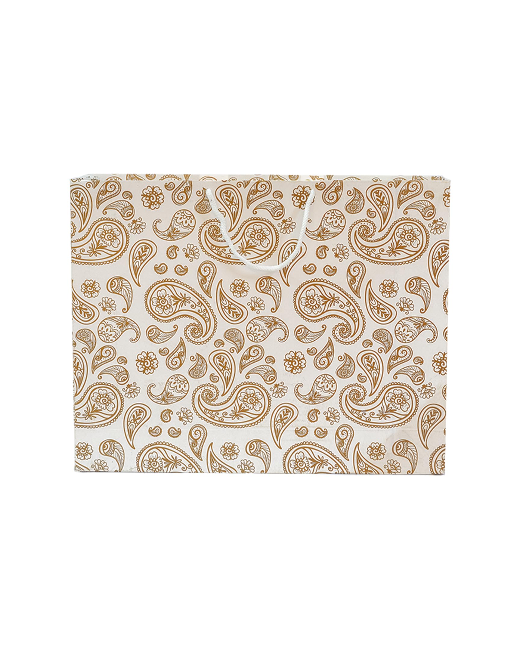 Riha Bags: White & Gold Printed Gift Paper Large Carry Bags - Big (13 * 17 * 4 Inches) (Pack of 5) (Indian Mango) (B0CPJKGW6S) Amazon Price History, Amazon Price Tracker
