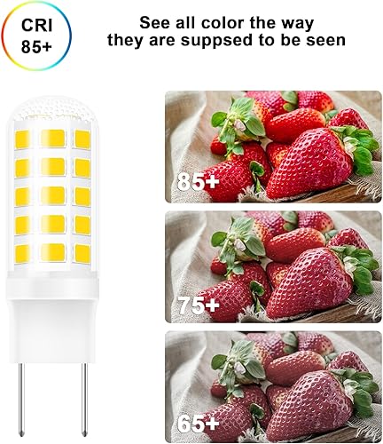 Miniatura 5 de Bombilla LED G8 regulable para horno microondas GE, 120 V, 50 W, sobre estufa, bombilla de superficie para campana de microondas GE, sustituye a