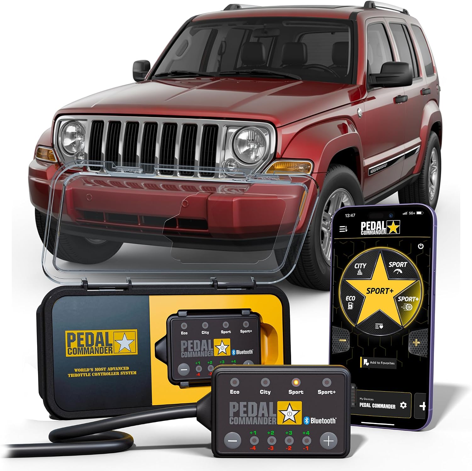 PEDAL COMMANDER for Jeep Liberty 2008-2012 Throttle Response Controller Fits: 2nd Gen, Base Model, Jet, Limited, Renegade, Sport, 3.7L, Jeep Liberty Accessories