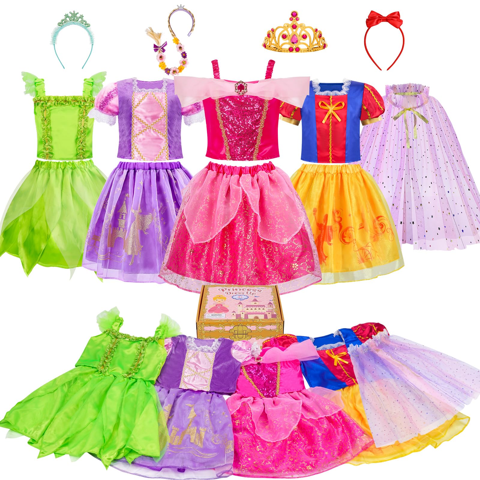 Sponsored Ad – MELAND Princess Costumes for Girls, 4 Sets of Princess Dress up for Girls, Fancy Role Play Toys for 3 to 8 Year Old Girl Birthday Christmas Gifts