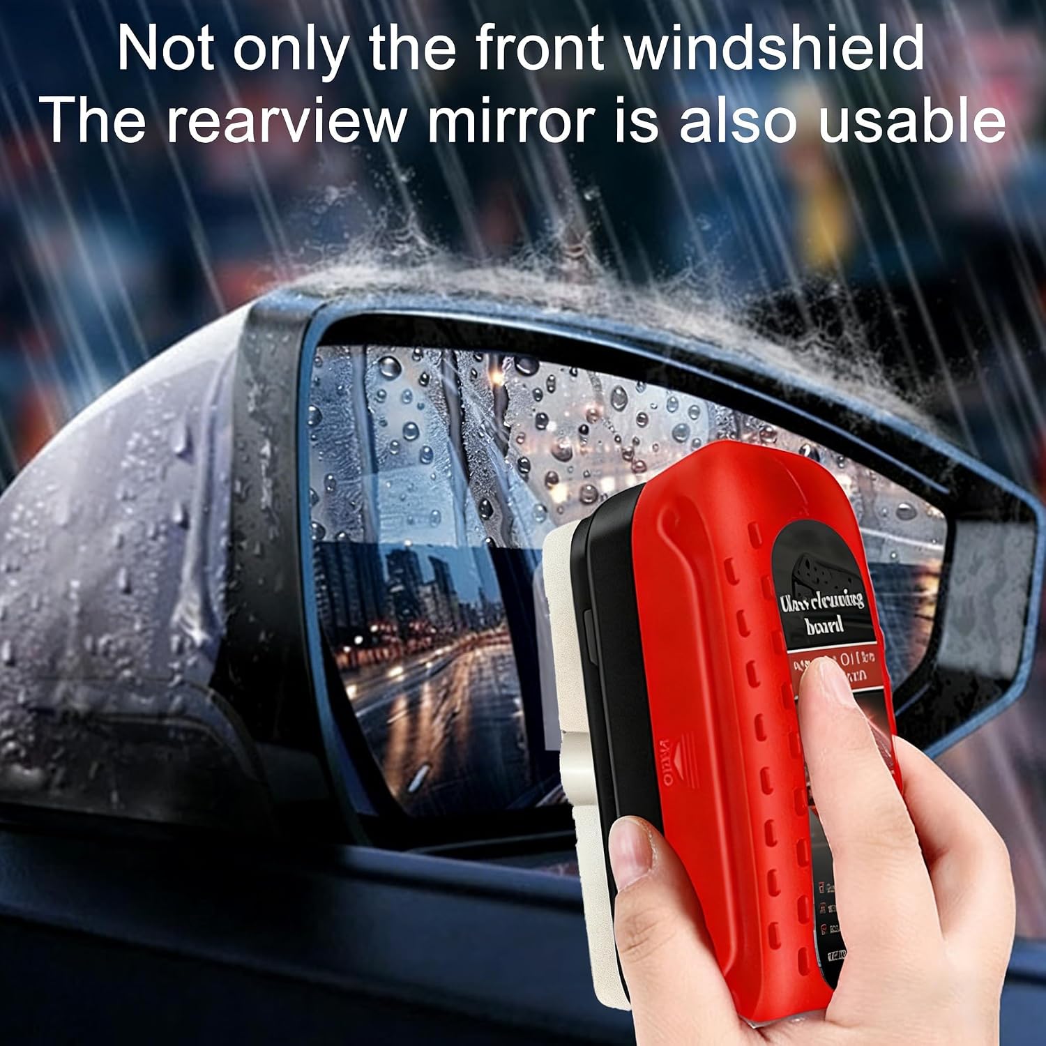 Automotive Oil Film Cleaning Brush,Reusable Car Clear Vision Glass Cleaner for Car Windows,Upgraded Anti-Rain Fog Windshield Glass Oil Film Remover,Glass Cleaning Board Improves Visibility,2PCS