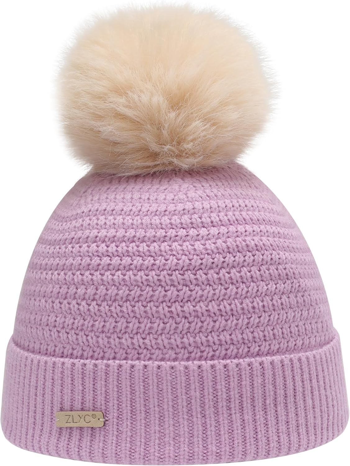 ZLYC Kids Winter Hats for Girls Boys Pom Pom Beanie Hat Cotton Lined Knitted Cap - Image 2
